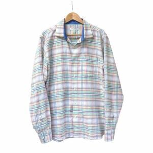 Tommy Bahama Tonga Plaid Linen Blend ButtonUp Shirt LT Large Tall EUC ResortWear